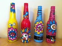 arts and crafts ideas projects Painted Bottle Vases